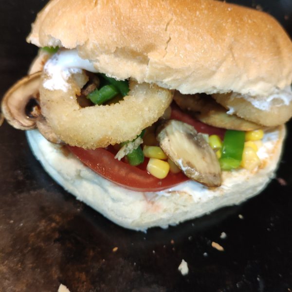 Vegeterian mashroom burger image